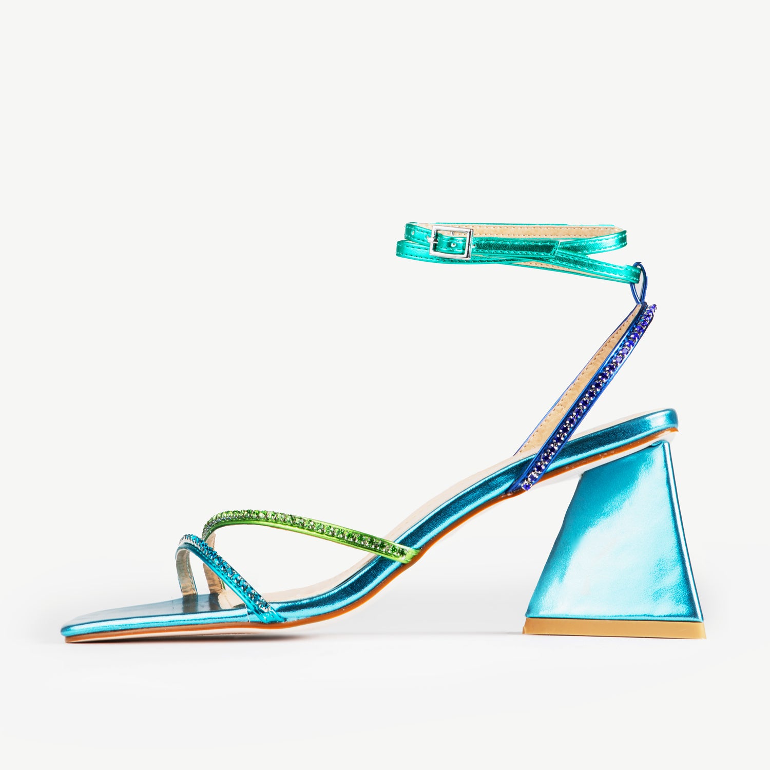 Strappy on sale iridescent sandals