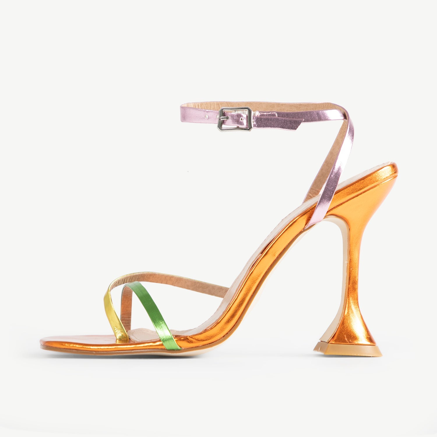 RAID Trevia Heeled Sandal in Orange Mul