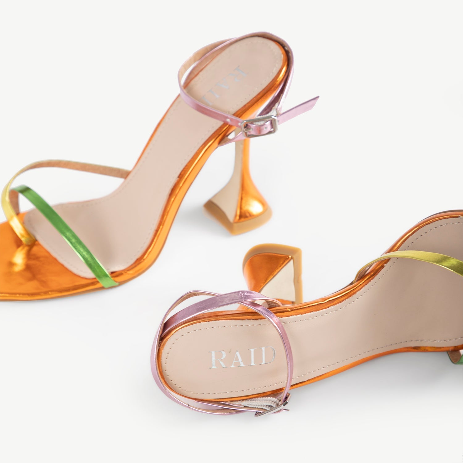 RAID Trevia Heeled Sandal in Orange Mul