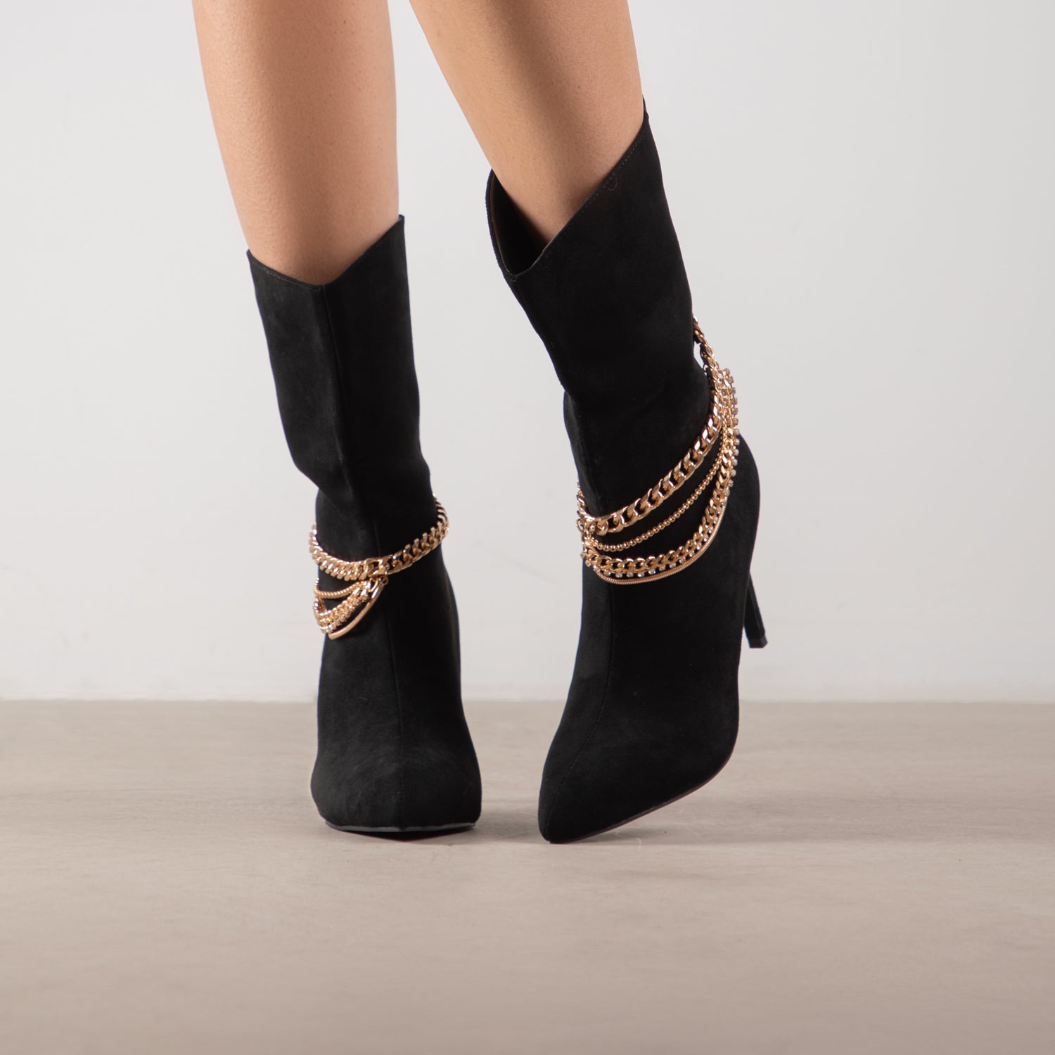 RAID Trixabel High Ankle Boot in Black Suede