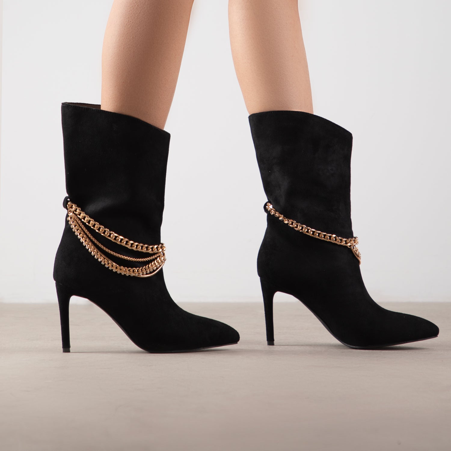 RAID Trixabel High Ankle Boot in Black Suede