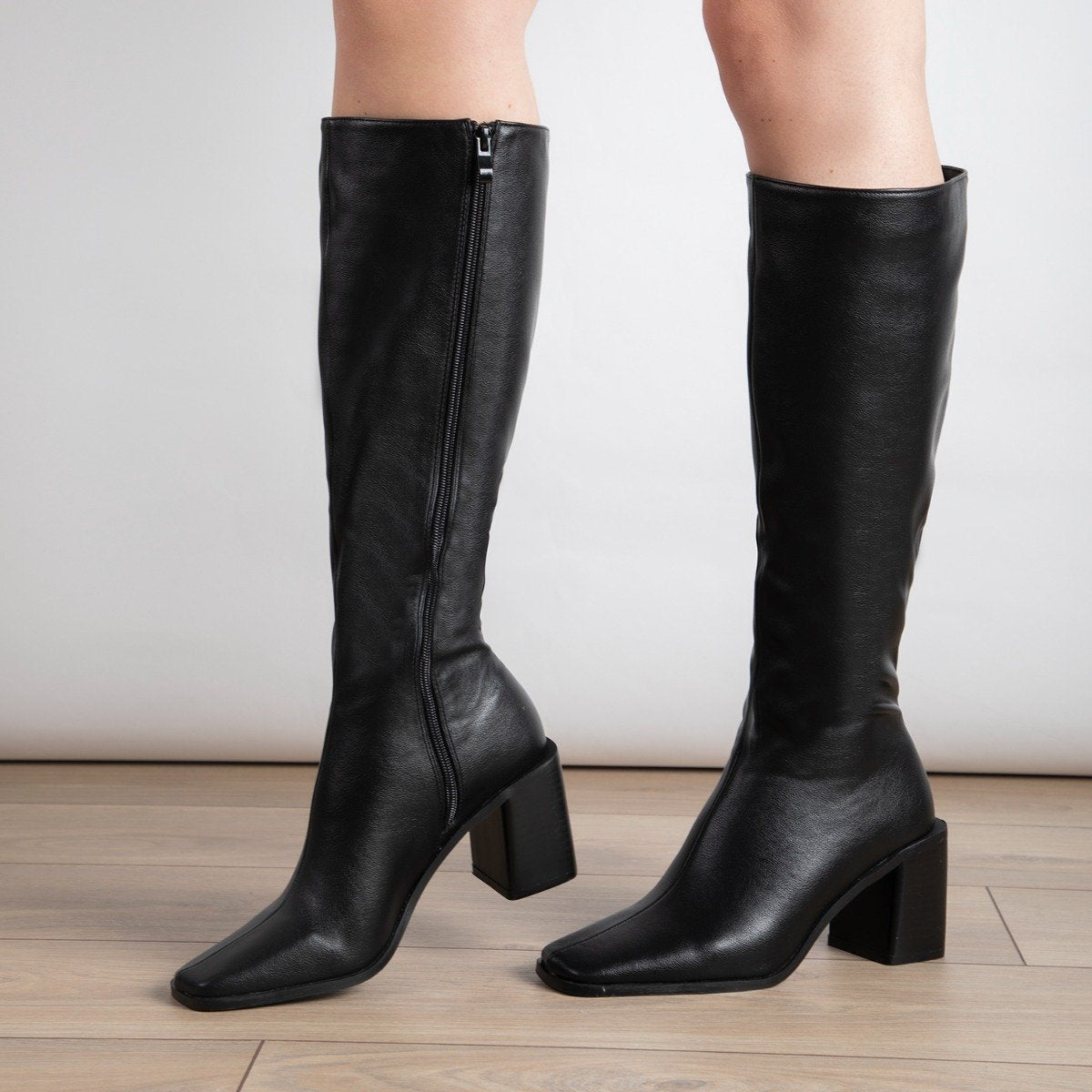 RAID Blick Block Heeled Long Boot in Black